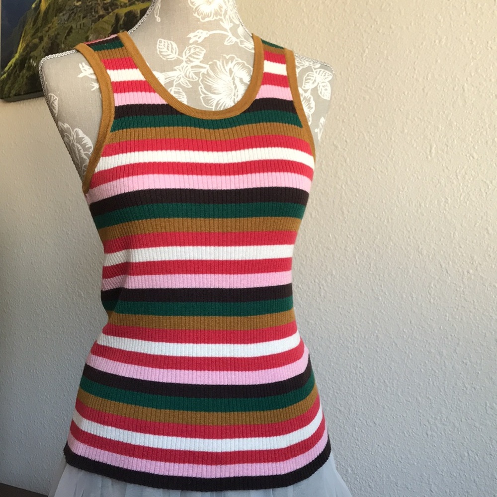 NWT Madewell tank top Bayford Striped knit